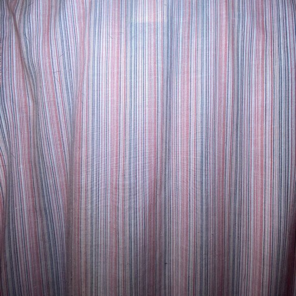 Vintage Striped Shirt Dress 12 1/2 Short Sleeve Pink Blue USA Made Modest - Picture 9 of 9